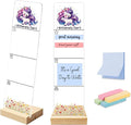 Sticky Note Holder, Monitor Memo Board, Acrylic Post It Note Holder with Wooden Base, Includes 200 Notes, Desk Organizer, Funny Unicorn Quote “I Glitterally Can’t”
