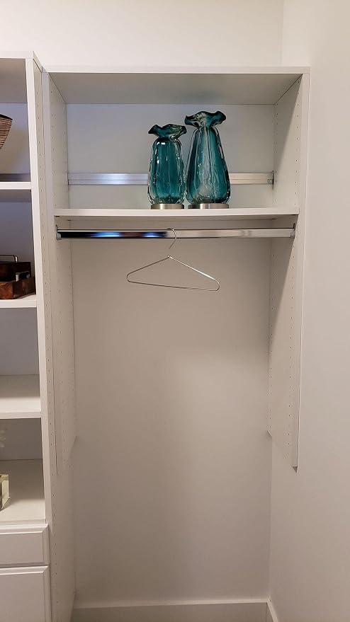 Outwater 18 Inch Steel Oval Closet Rod Kit, 9/16 Inch x 1-3/16 Inch Polished Chrome Heavy Duty Closet Hanging Rod with Metal Brackets, Wall Anchors and Screws, Pack of 4