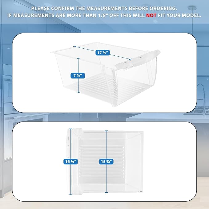 UPGRADED Lifetime Appliance 240351061 Crisper Bin Compatible with Frigidaire Refrigerator