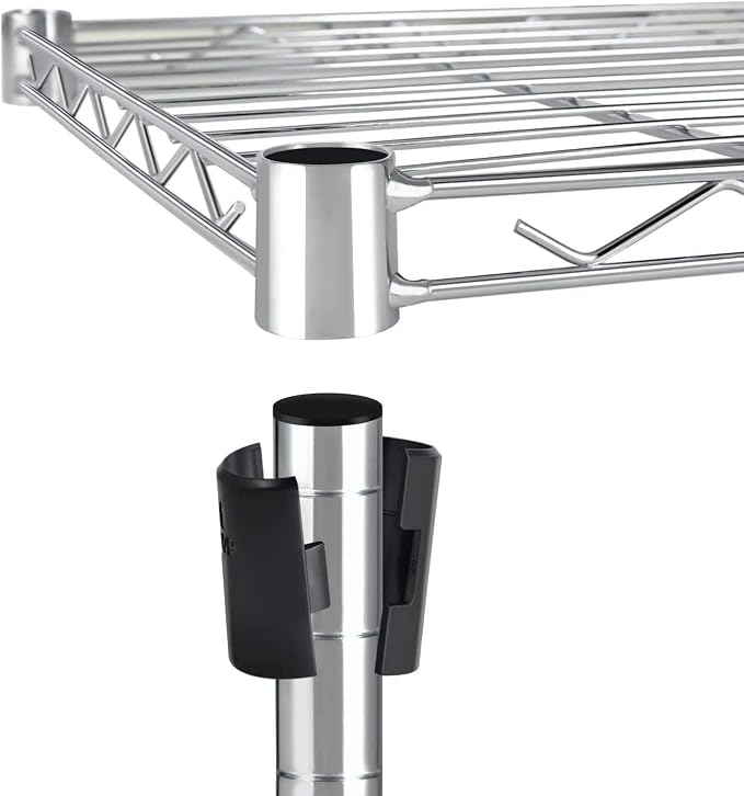 Simple Deluxe Heavy Duty 4-Tier Storage Shelving Unit, 35.83" W x 13.98" D x 55.91" H, 1000 Lbs Loading Capacity, Chrome