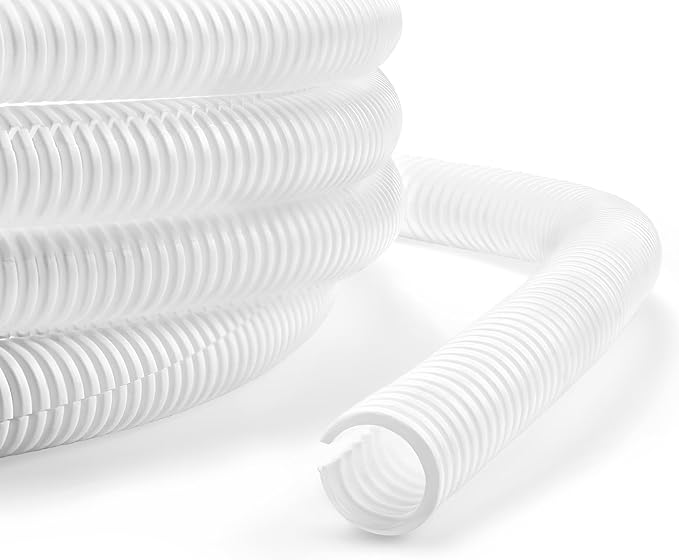 Cable Management, 10ft 1/2inch Wire Loom Tubing Cord Protector | White Cable Sleeve Wire Wrap, Cord Wrap for Computer Cord Organizer, Office, Home, ect