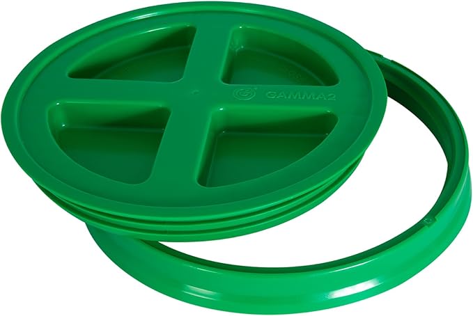 GAMMA2 Gamma Seal Lid - Pet Food Storage Container Lids - Fits 3.5, 5, 6, & 7 Gallon Buckets, Green, Made in USA (Pack of 12)