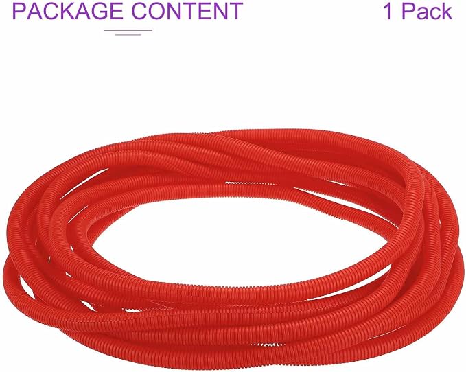 DMiotech 20ft Wire Loom Split Tubing 3/4 Inch(19.1mm) ID, Cord Protectors from Pet Flexible Conduit Cable Management for Office Home Garden, Red