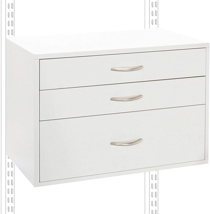 Organized Living freedomRail 3 Drawer OBox - White