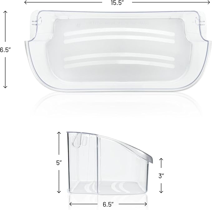Smart Choice 240356402 Top Shelf Refrigerator Door Bin - Clear, Impact Resistant Freezer Replacement Compatible with Frigidaire 240356407 240356408, Fits Select Frigidaire & Kenmore Models