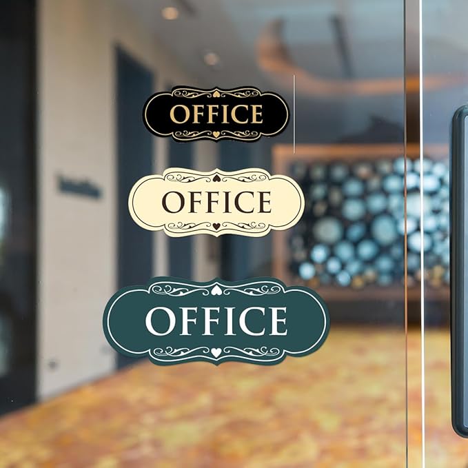 All Quality Designer Office Sign | Easy Installation - White - Large (10 Pack)