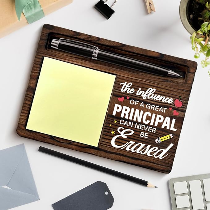 Best Principal Gifts Sticky Note Holder, School Principal Appreciation Gifts Office Post it Note Dispenser for Office Desk Decor