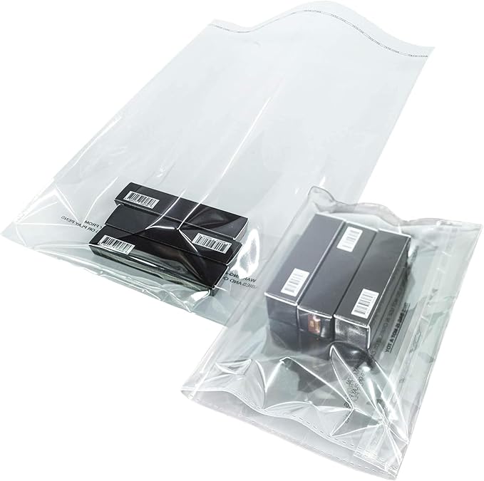 The Elixir Packaging 400 Count 9 x 12 Clear Poly Bag with Suffocation Warning Reclesable Transparent Plastic Tote Backpack Mailer Bag, Food Grade Material, 1.5 Mil Thickness