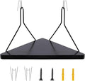 Fabric Wall Cubicle Corner Shelf with Hooks 11.8 Inch Wooden Triangular Cubicle Corner Shelf for Office Fabric Walls Display Storage Hanging Organizer for Work Decor Small Planter(Black，1 PCS)