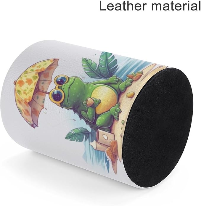 Frog Pen Holder Pencil Cup for Desk Organizer | Cute Makeup Brush Holder PU Multifunctional Office Suppliesfor Decor Home Classroom School
