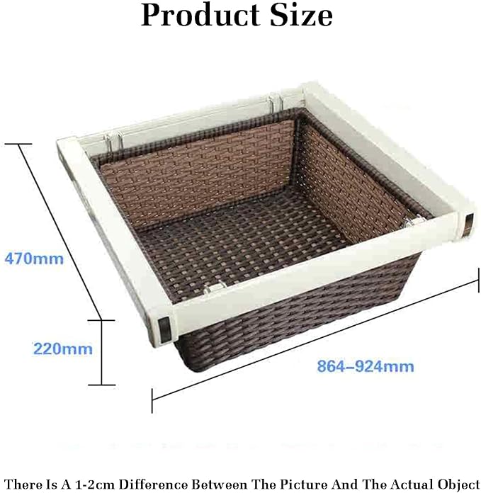 Pull Out Cabinet Storage Basket,Wardrobe Storage Organiser,Stackable Detachable Baskets Closet Storage Box,for Kitchen Office Wardrobes Cupboard Storage(Brown 2)
