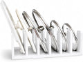 Pot Organizers Inside Cabinet – Pot Lid & Plate Rack for Cabinet, Multi-Use Storage for Lid Organizer Inside Cabinet - Cutting Boards, Baking Sheets & Trays - Fits Under Cabinet or Drawer (White)