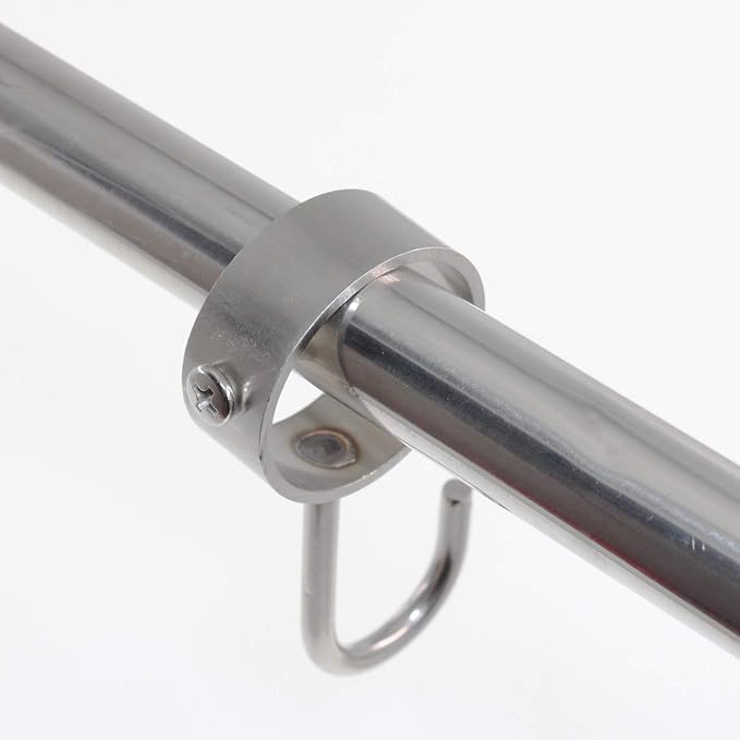 Stainless Steel Kitchen Hanger Hooks,Heavy Duty Rod Tube Rail Hanger Hooks for Hanging Pots and Pans,Towels,Oven Mitts,Fits for 25mm/1" Dia Rod,6 Pack (25mm Diameter)