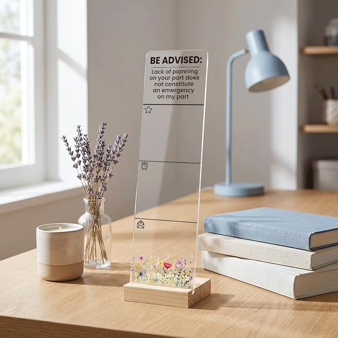 Sticky Notes Monitor Memo Board with Removable Wooden Base Be Advised Lack of Planning on Your Part Funny Office Quote Message Board Portable Sticky Note Holder Humorous Desk Decor and Gift