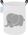 LANGYASHAN Laundry Basket Canvas Fabric Collapsible Organizer Basket for Storage Bin Toy Bins Gift Baskets Bedroom Clothes Children Nursery Hamper (Elephant)