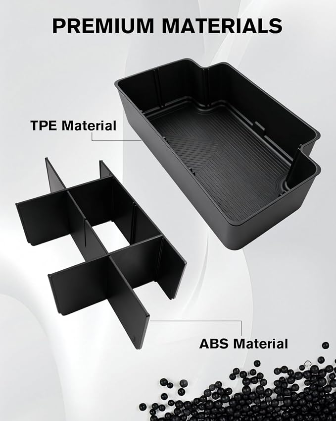 Center Console Lower Armrest Organizer Tray For 2022-2026 Silverado&Sierra 1500/2024-2026 Silverado&Sierra 2500HD/3500HD - Full Console w/Bucket Seats Only