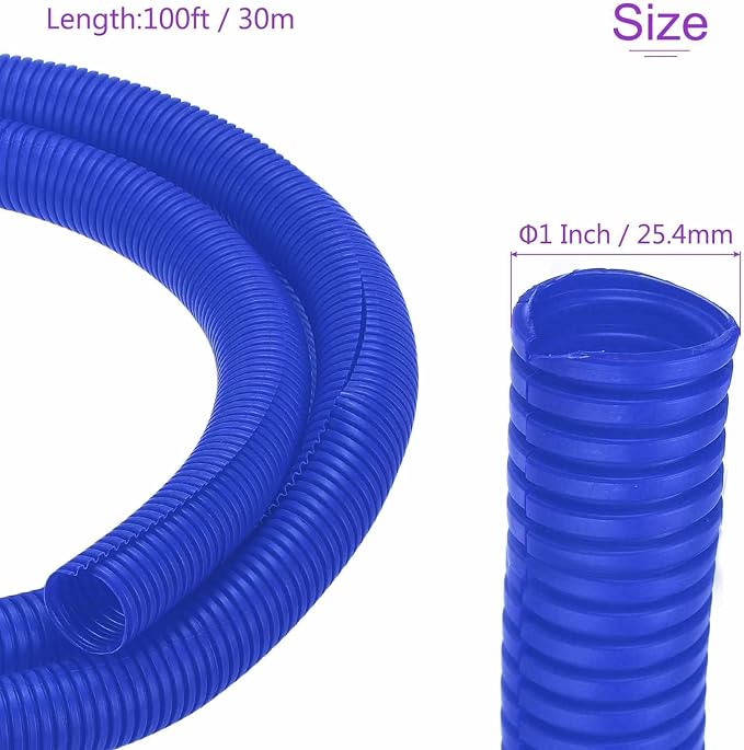 DMiotech 10ft Wire Loom Split Tubing 1 1/4 Inch(31.8mm) ID, Cord Protectors from Pet Flexible Conduit Cable Management for Office Home Garden, Blue