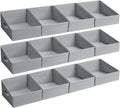 DIMJ Closet Storage Bins 12 Pack - Fabric Storage Baskets for Shelves, Collapsible Clothes Organizer with Handles, Trapezoid Shelf Organization Storage Cubes for Purse, Toys, Books, Towel, Clothes