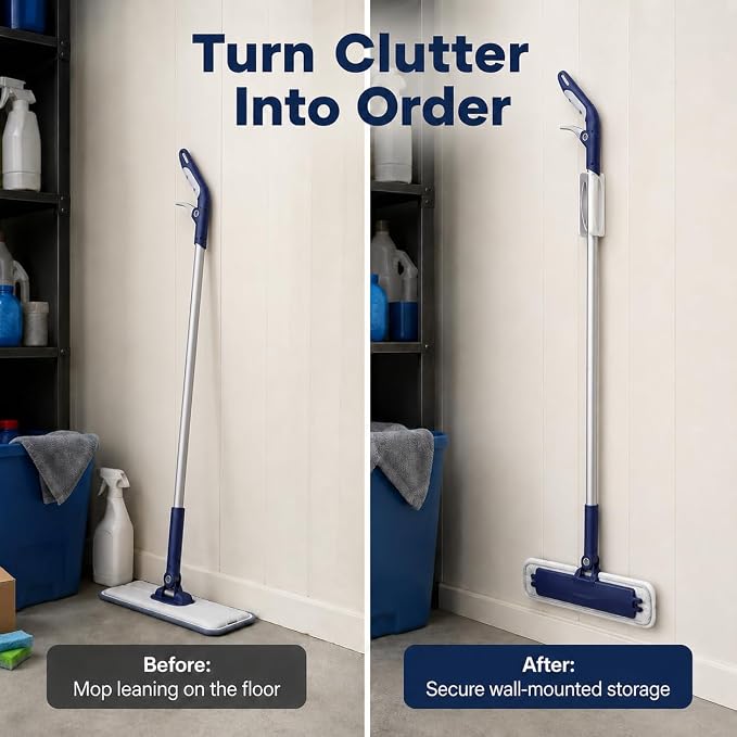 Wall Mount for Bona Hardwood Floor Premium Spray Mop – Secure Friction Fit Holder | Screw-In Installation | Space-Saving Cleaning Supply Storage Organizer
