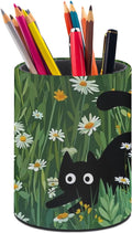Cute Cat Pen Holder Pencil Cup for Desk Organizer | Cute Makeup Brush Holder PU Multifunctional Office Suppliesfor Decor Home Classroom School