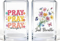 Just breathe 2 Pack Acrylic Cosmetic Pencil Pen Holder Cup, Hope Inspirational Makeup Brush Organizer Holder, Women Faith Gifts, Christian Encouragement Gifts for Women Mom Daughter Teacher
