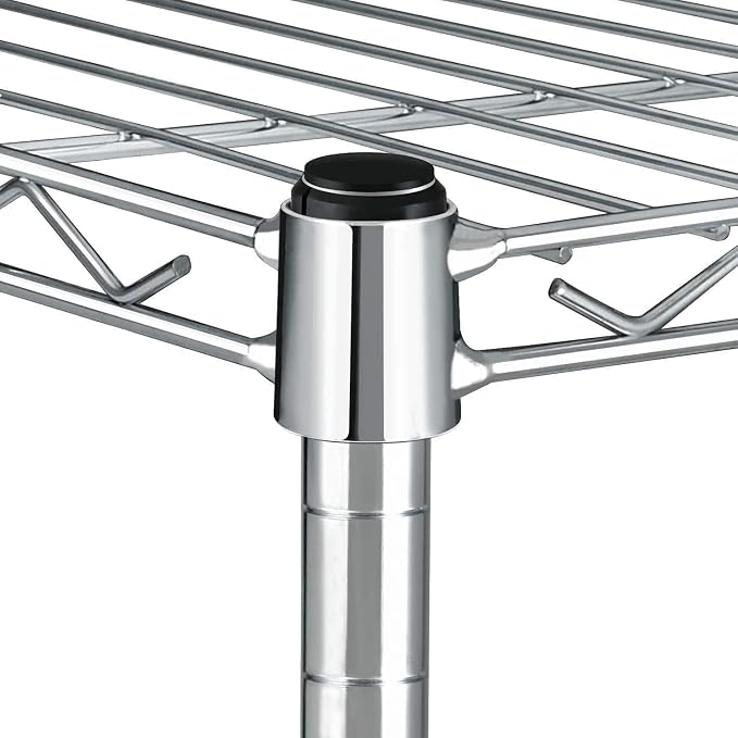 Simple Deluxe Heavy Duty 5-Tier Storage Shelving Unit, 35.83" W x 13.98" D x 61.02" H, 1250 Lbs Loading Capacity, Chrome