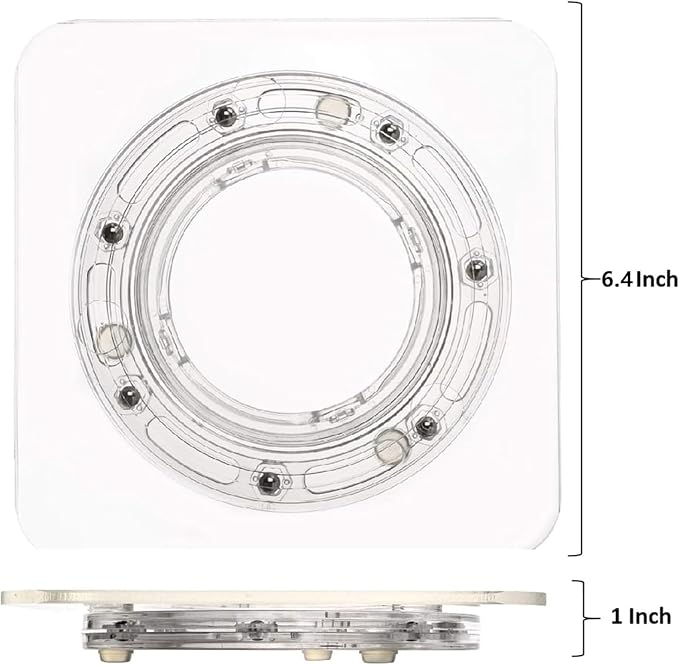 SANGLE SOPFFY 6.4-Inch Square Acrylic Cookie Turntable with Non-Slip Mat | Cake & Cupcake Decorating Rotary Stand (6.4 Inch + Easter Cookie Cutter)