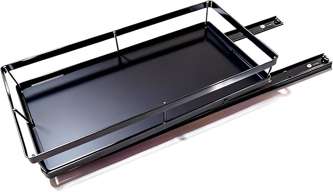 Under Sink Organizer, Dual-Rail Ball-Bearing, Under Kitchen Sink Organizer, 6-Level Adjustable, Under Cabinet Organizer, No-Drill Adhesive/Suction, Under Sink Storage