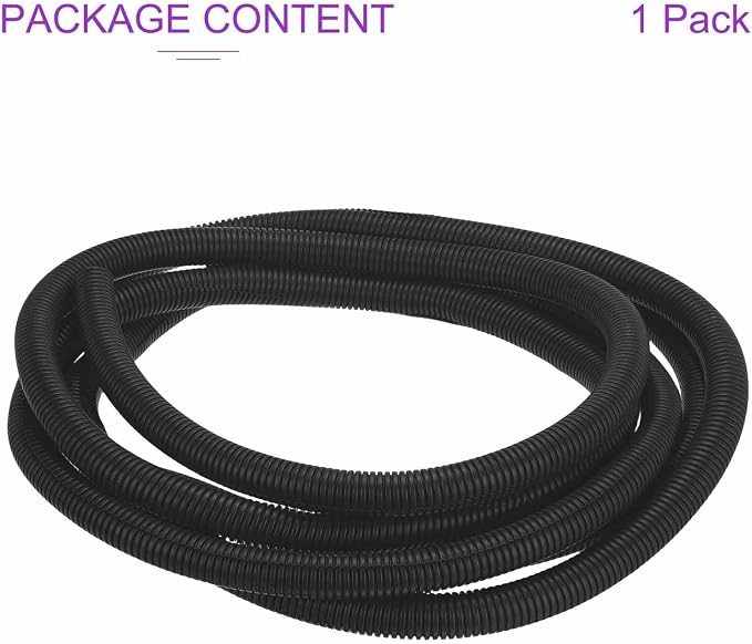 DMiotech 20ft Wire Loom Split Tubing 1 Inch(25.4mm) ID, Cord Protectors from Pet Flexible Conduit Cable Management for Office Home Garden, Black