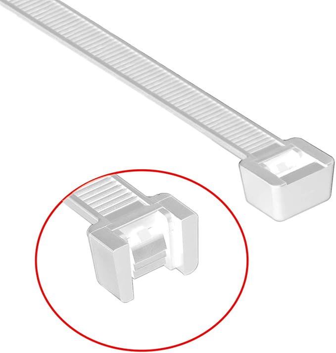 Superun Clear Zip Ties 12 Inch 50 Lbs White Cable Ties 100 Pack | Self-locking,Width 0.19",Max Bundle Diameter 3.2",Industrial Grade,fireproof,Heavy duty,For indoor and outdoor