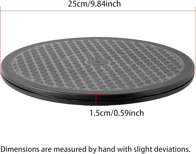 10 Inch Lazy Susan Turntable Organizer, Eichzer Premium Heavy Duty Black Rotating Swivel Stand with Steel Ball Bearings for Model/Rotating Plants/Crafts Stand/TV/Monitor/Laptop (360˚ Rotation)