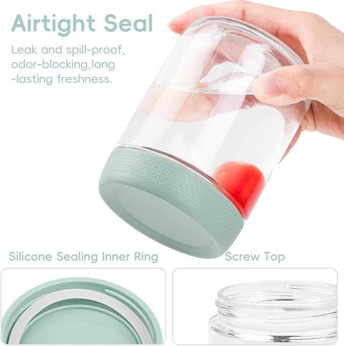 Gemice 6-Pack 16oz Glass Mason Jars with Silicone Sleeves, Airtight BPA-Free Overnight Oats Containers with Lids, Dishwasher Safe Leak-Proof Meal Prep Jars for Chia Pudding, Yogurt, Snacks