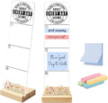Sticky Note Holder, Monitor Memo Board, Acrylic Post It Note Holder with Wooden Base, Includes 200 Notes, Desk Organizer Sassy Quote