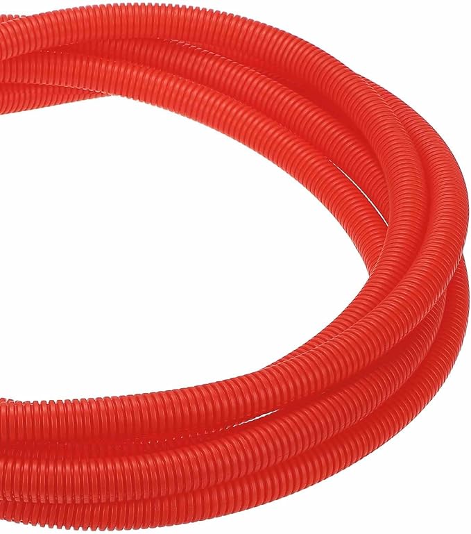 DMiotech 50ft Wire Loom Split Tubing 5/8 Inch(15.9mm) ID, Cord Protectors from Pet Flexible Conduit Cable Management for Office Home Garden, Red