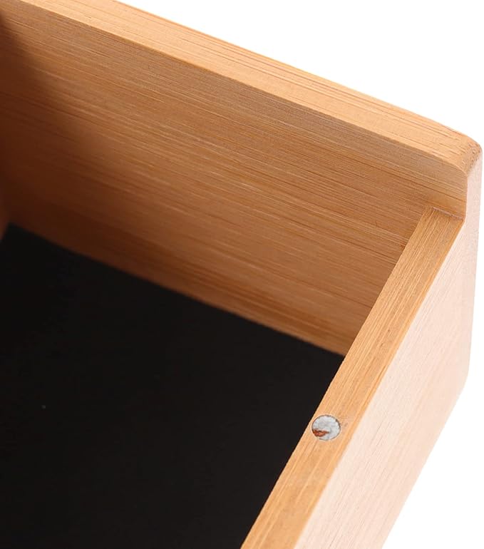 SEWACC Bamboo Storage Box - Light Brown Decorative Keepsake Box with Flip Lid for Jewelry Trinkets and Small Items - Compact Organizer
