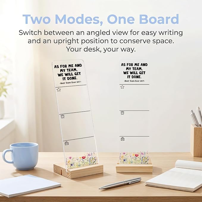 Sticky Notes Monitor Memo Board with Removable Wooden Base We Will Get It Done Inspirational Quote Message Board Portable Sticky Note Holder with 200 Sheets Sticky Notes Teamwork Office Decor Gift