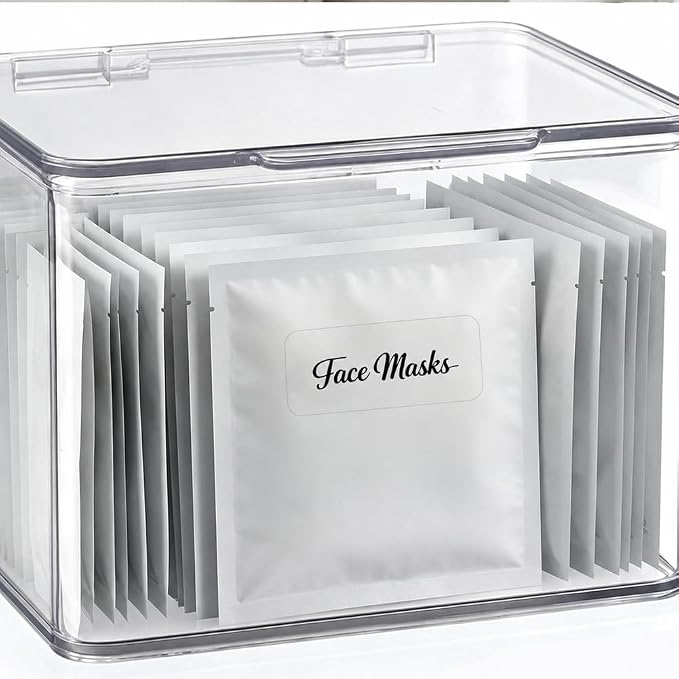 225 Pcs Bathroom Beauty Makeup Care Labels, 45 Designs Clear Home Organization Labels Household Container Storage Label for Bathroom Cosmetic Skincare Hair Care Organization Supplies