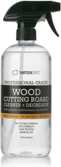 Thirteen Chefs Wood Cutting Board Cleaner - Food Safe Spray for Butcher Blocks and Countertops, Spray Soap for Wooden Surfaces (16oz)