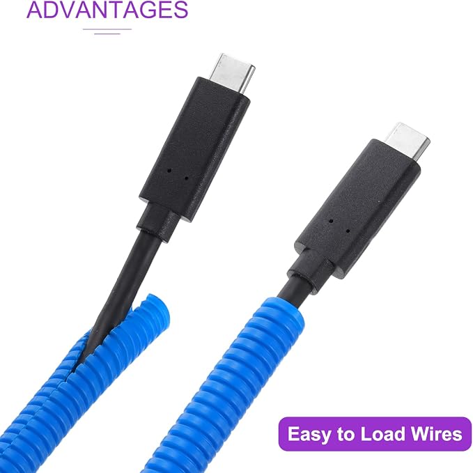 DMiotech 10ft Wire Loom Split Tubing 1/2 Inch(12.7 Mm) ID, Cord Protectors from Pet Flexible Conduit Cable Management for Office, Home, Garden, Blue