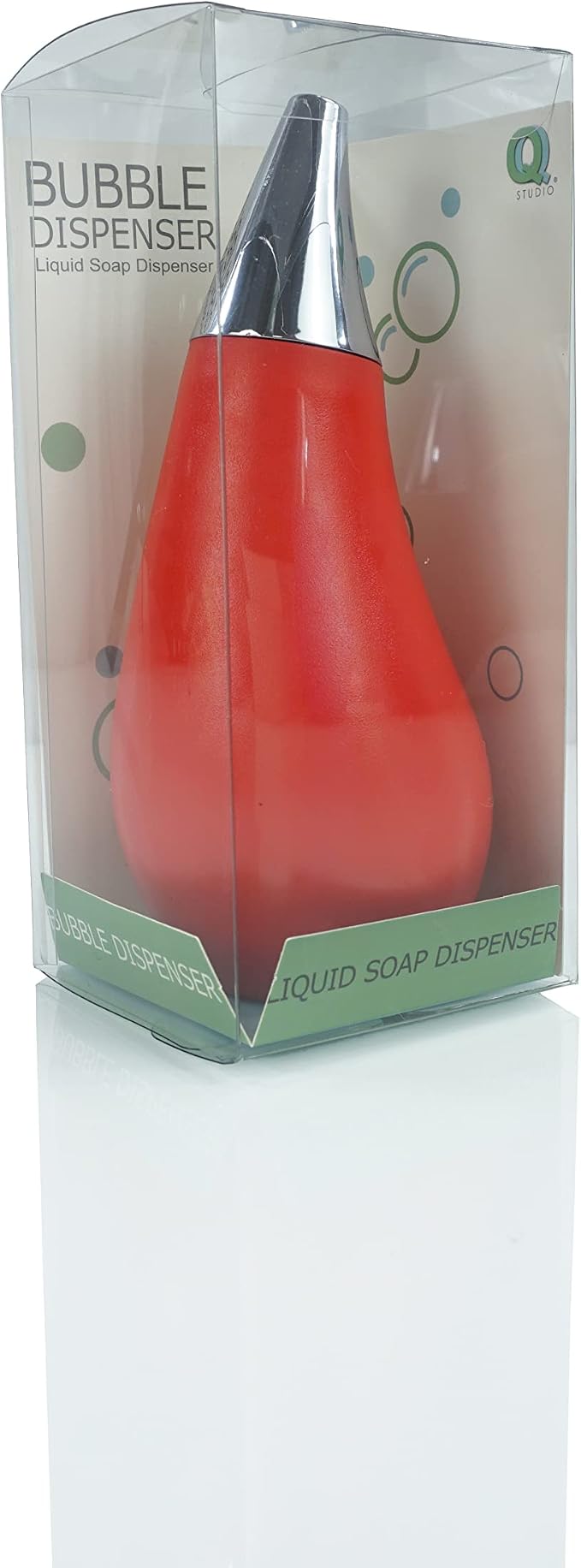 Kitchen Bathroom Counter top Squeezable Soap Dispensers Tear Drop Shape Bottle (Red, ~7oz)