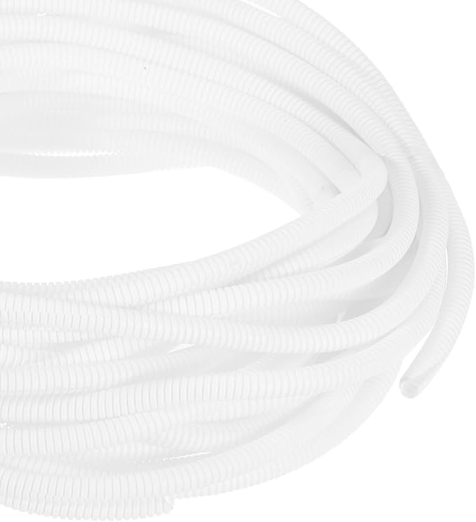DMiotech 50ft Wire Loom Split Tubing 1/4 Inch(6.5 Mm) ID, Cord Protectors from Pet Flexible Conduit Cable Management for Office, Home, Garden, White