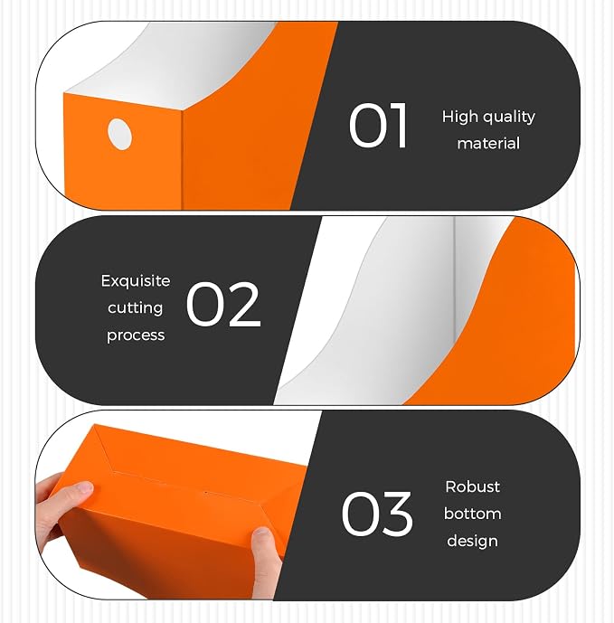 Jutom 48 Sets Cardboard Magazine Holders with Labels for Office,Yellow