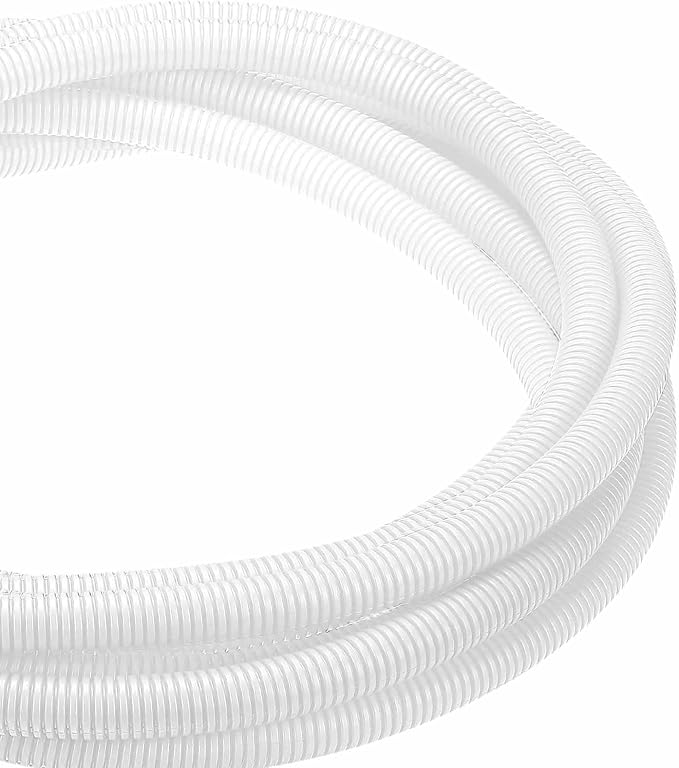 DMiotech 100ft Wire Loom Split Tubing 5/8 Inch(15.9mm) ID, Cord Protectors from Pet Flexible Conduit Cable Management for Office Home Garden, White