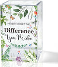 Never Forget The Difference You Make Acrylic Pencil Holder Cup, Farewell Retirement Thank You Gifts for Women Nurse HR, Inspirational Pen Holder for Home Office, Spring Cosmetic Holder Gifts