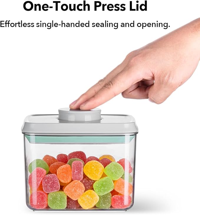 Airtight Food Storage Container with One-Touch Lid, 8-Piece Set (1.3, 2.1, 2.9, 3.6 QT* 2) Stackable Durable BPA-Free for Flour, Cereal & Complete Pantry Organization.