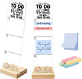 Sticky Note Holder, Monitor Memo Board, Acrylic Post It Note Holder with Wooden Base, Includes 200 Notes, Desk Organizer for Office Funny Quote