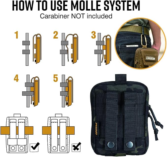 EXCELLENT ELITE SPANKER Molle Admin Pouch Military Utility Tool Pouch EDC Molle Pouchs Gadget Waist Bags