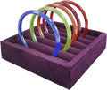 SCIKHETF Velvet Ring Earrings Studs organizer Tray Small Ring Insert Display Tray 5 Slots Stackable (Purple)