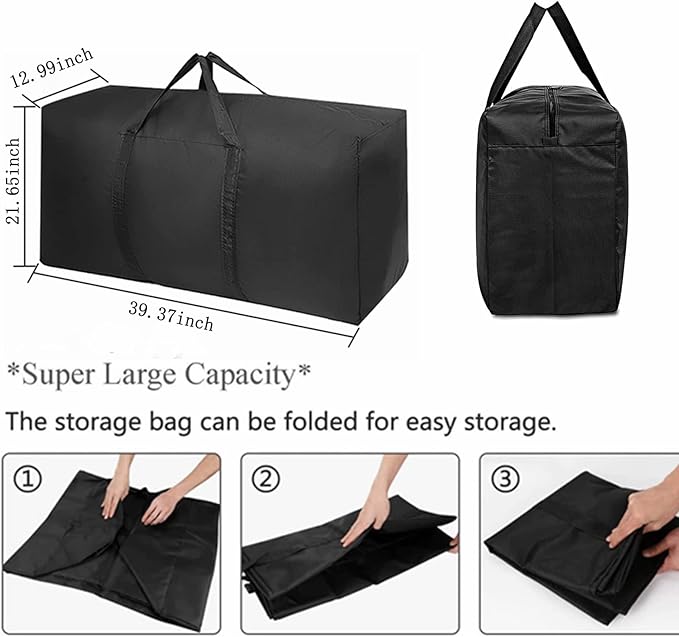 Extra Large Storage Bag for Moving Travel Bag Waterproof Large Moving Bag with Double Zippers and Reinforced Handles Large Capacity Duffle Bag for Moving Traveling Home Storage Packing, 160l,
