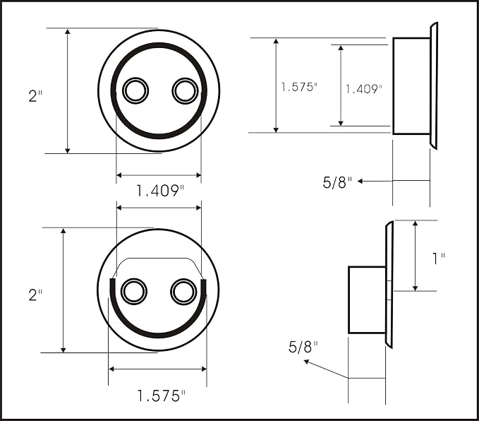 QCAA Heavy Duty Solid Metal Closet Rod Socket Set, 1-3/8'', Oil-Rubbed Bronze, 1 Pair, Made In Taiwan
